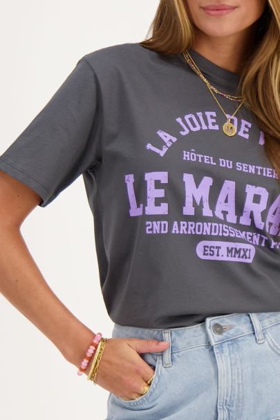 Dunkelgraues T-Shirt "Le Marais"