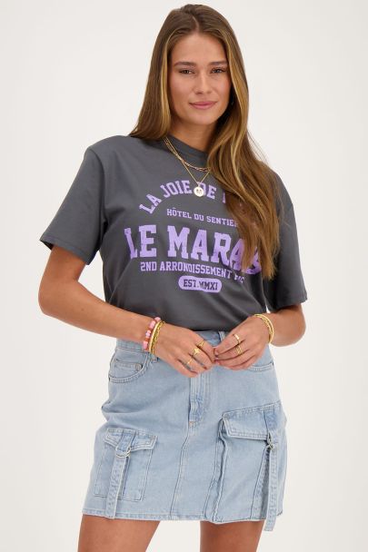 T-shirt gris foncé Le Marais