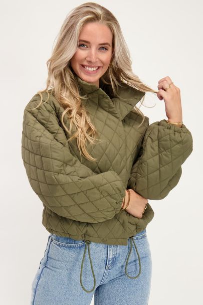Dark green puffer jacket