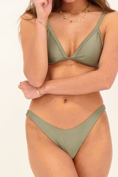 Donkergroene glimmend bikini broekje V-shape