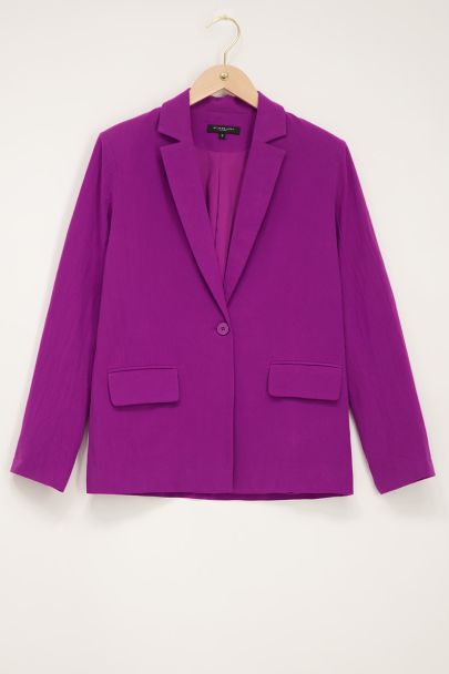Purple linen look blazer