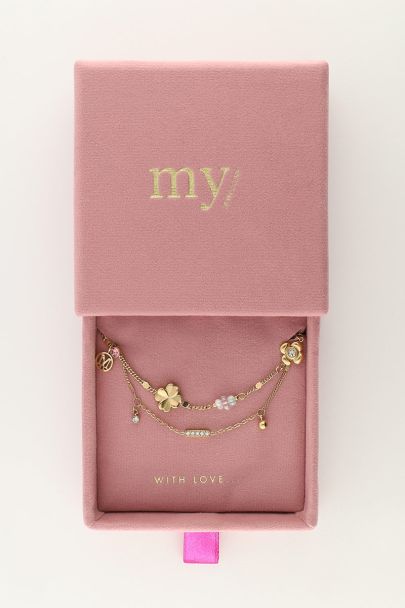 Dubbele armband met bedels "dreams come true"