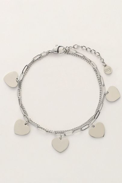 Double bracelet with heart charms | My Jewellery