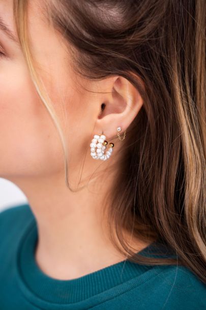 Double earrings pearls
