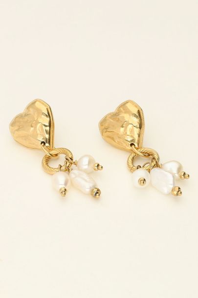 Earrings with heart and pearls | My Jewellery