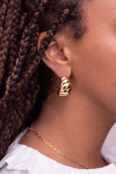 Drop earrings with ridges large