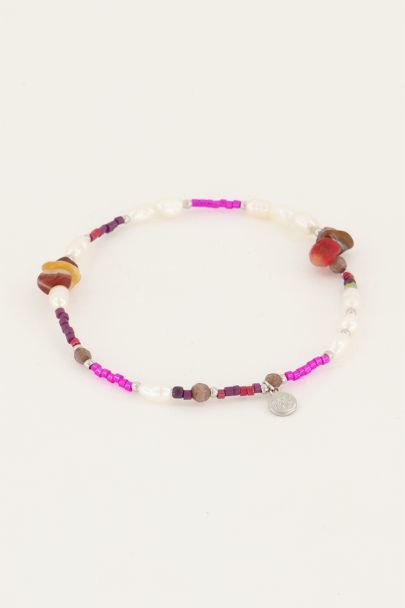 Bracelet élastique à perles multicolores
