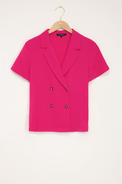 Fuchsia Bluse mit zwei Knöpfen