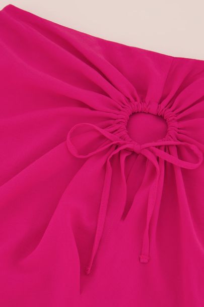 Fuchsia midi rok met open strik detail