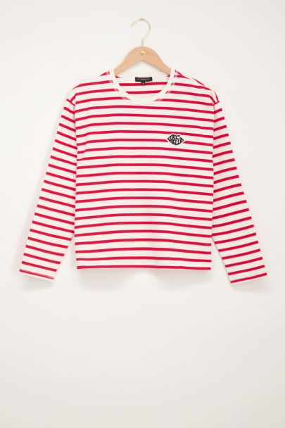 Red striped très belle top