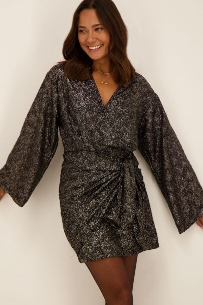 Glitzer-Wickelkleid