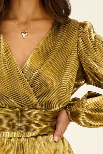 Gouden plissé top