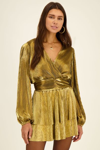 Gold pleated top