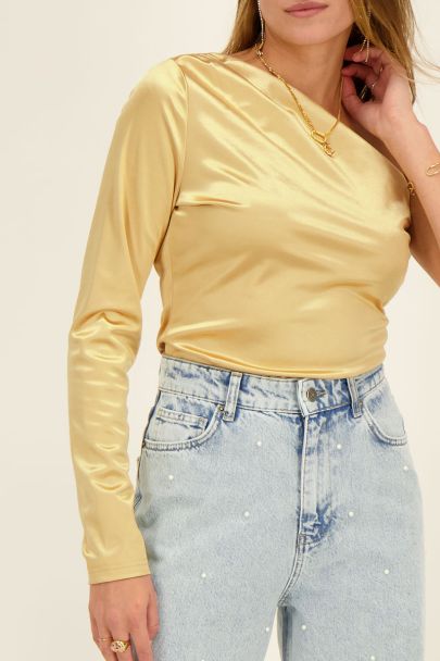 Gouden one-shoulder top