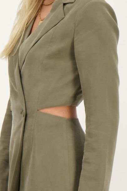 Green blazer dress with open back