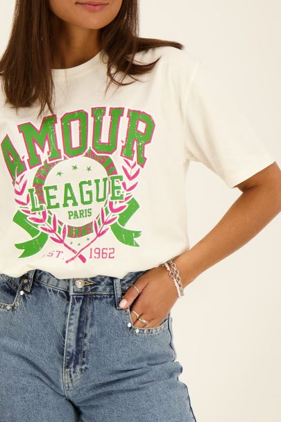 T-shirt vert League Amour