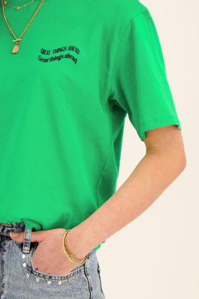 Groen T-shirt Great things ahead