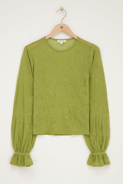 Top vert texturé avec manchette