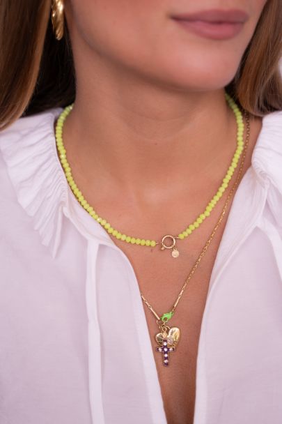 Groene kralenketting met slotje