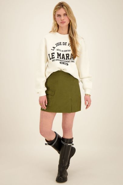 Green cargo skirt with pocket