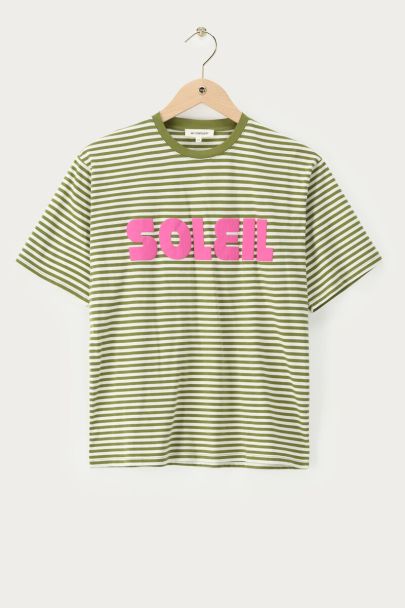 Groen gestreept T-shirt "Soleil"