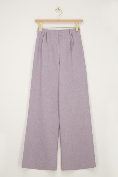 Lila pantalon met plooien