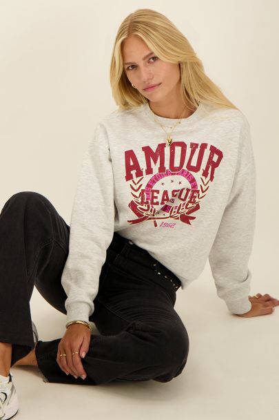 Graues Sweatshirt "Amour"