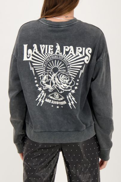 Graues Sweatshirt "La vie a Paris"