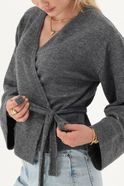 Grijze wrap cardigan