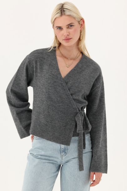 Grijze wrap cardigan
