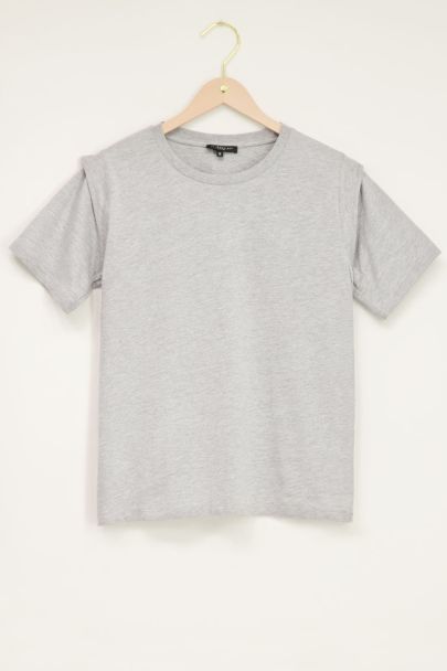 Grey top with shoulder pads