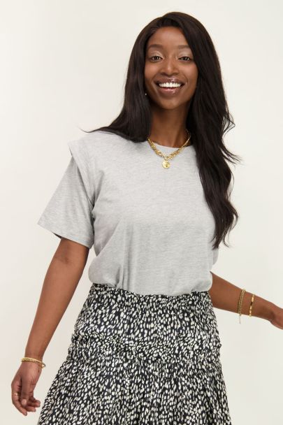 Grey top with shoulder pads