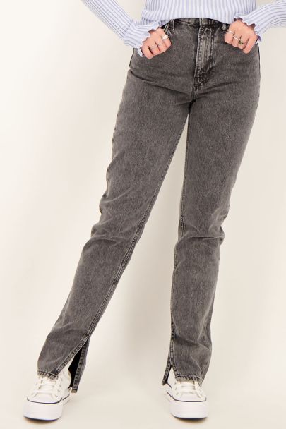 Grey split jeans