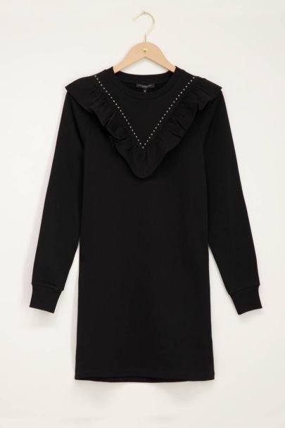 Black sweater dress with studs