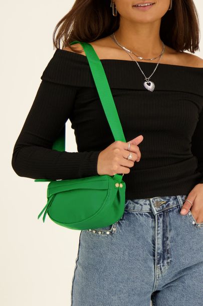 Green cross body bag with extra compartment