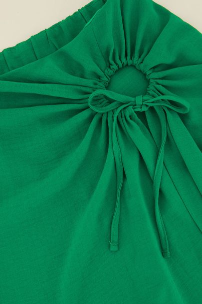 Groene midi rok met open strik detail
