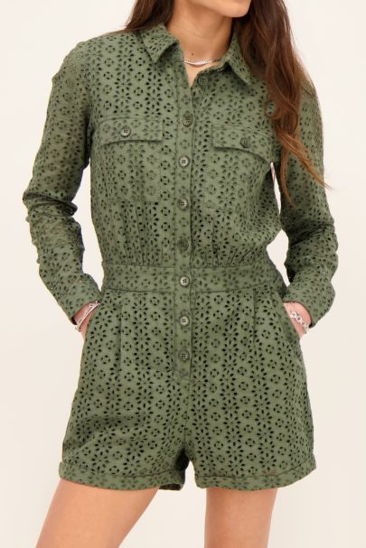 Groene playsuit crochet