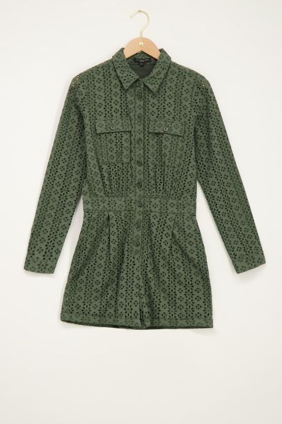 Green crochet playsuit