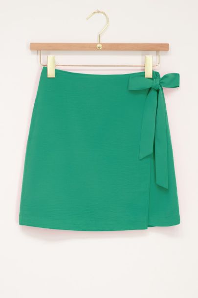 Green knot wrap skirt