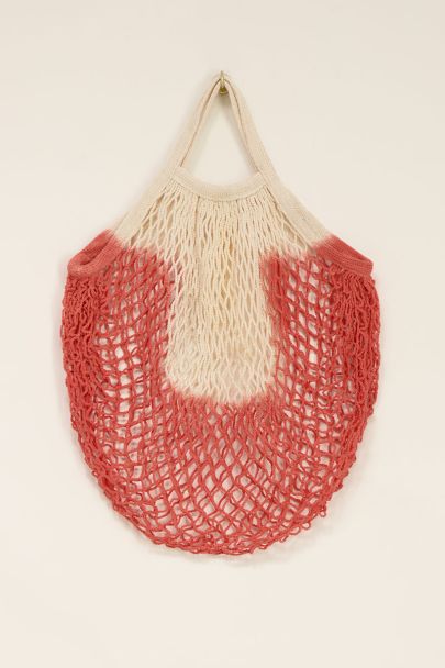 Brown tie-dye hand-knit bag