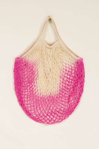 Pink tie-dye hand-knit bag