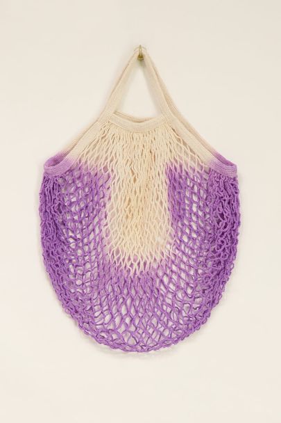 Handgebreide tas met tie dye paars | My Jewellery