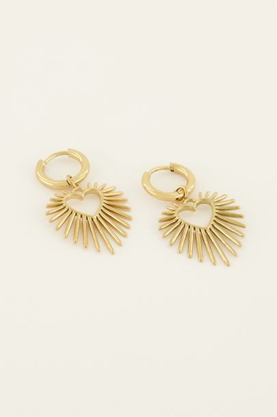 Hoop earrings with heart sun beam | My Jewellery