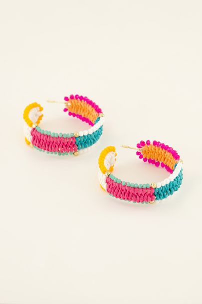 Multicoloured beaded hoop earrings | My Jewellery