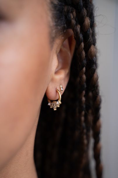 Hoop earrings small with rhinestones