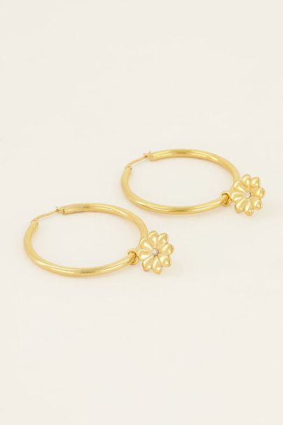 Hoop earrings with Love in Bloom charm | My Jewellery