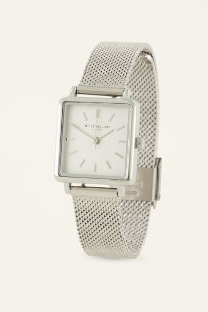 Horloge witte vierkante wijzerplaat | My Jewellery