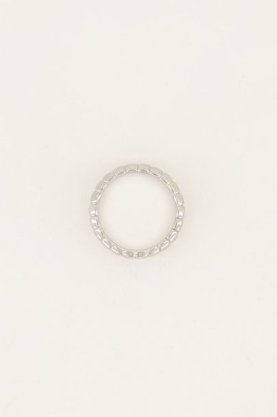 Iconic brede ring met ribbels