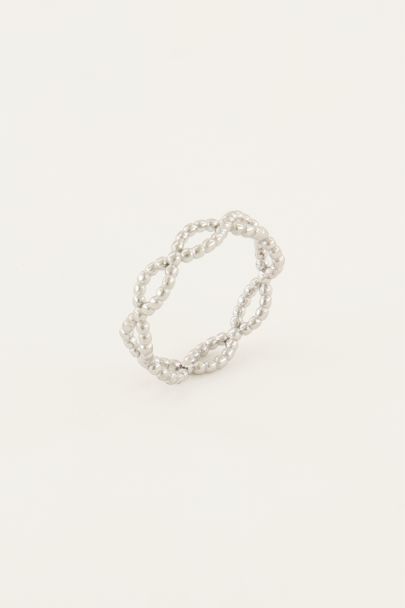 Iconic ring with interlocking beads