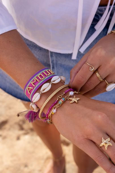 Bracelet Océan avec petites perles rose 